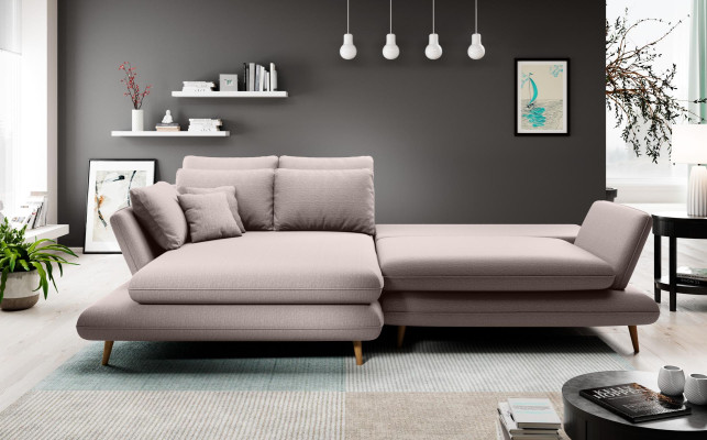 Stoff L-Form Couch Wohnlandschaft Ecksofa Sofa Modern Design Beige Sofa Couchen