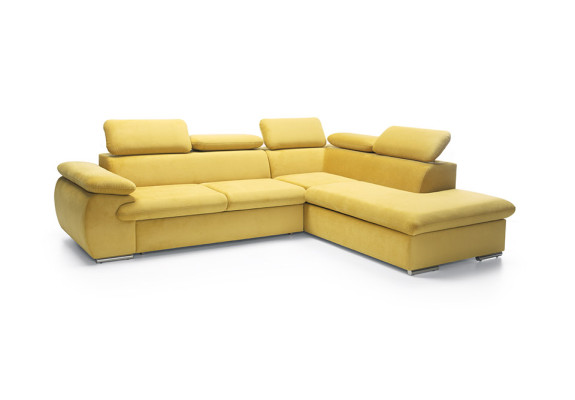 Design Ecksofa L-Form Sofa Couch Polster Schlafsofa Textil Bettfunktion Schlaf