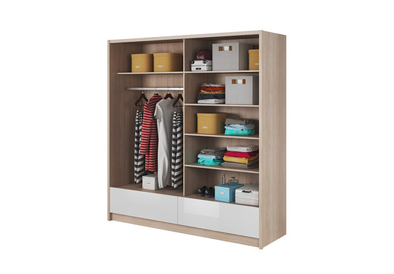 Garderobe Aufbewahrung 200cm Regal Schrank Archiv Dekorative Schiebetüren