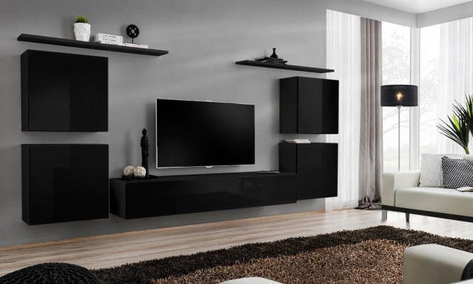 Wohnzimmer Wandregal Einrichtung Wohnwand Luxus Komplett Set Wandschrank