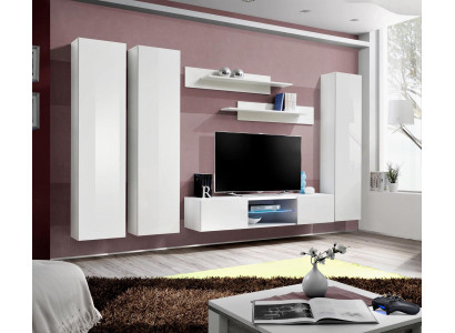 Weiß Wohnwand Wand Wandschrank Komplett Wohnzimmer Designer TV-Ständer Holz