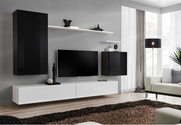 Wohnzimmermöbel Design Wohnwand Wandregal Luxus Weiß Wandschrank Neu