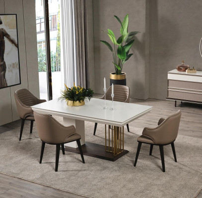 Esszimmer Möbel Designer Esstisch 4x Stühle Komplette Garnitur 5tlg Set