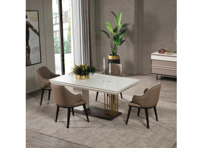 Esszimmer Möbel Designer Esstisch 4x Stühle Komplette Garnitur 5tlg Set