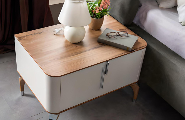 Schlafzimmer Set Luxus Komplettes Bett 2x Nachttisch Kleiderschrank 4tlg Neu