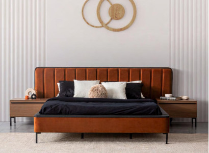 Set Schlafzimmer Modern Bett 2x Nachttische 3tlg Luxus Komplett Set Design