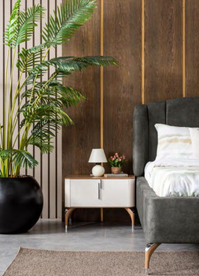 Schlafzimmer luxuriöse Nachttisch Beistelltisch Design Modernes neu Weiß Holz