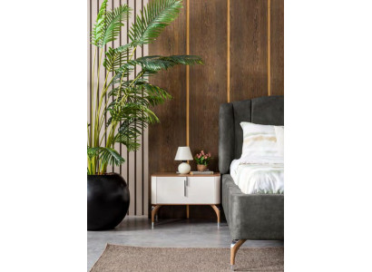 Schlafzimmer luxuriöse Nachttisch Beistelltisch Design Modernes neu Weiß Holz