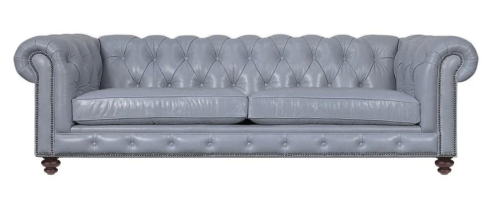 Wohnzimmer Chesterfield Sofa Grün Big Premium Leder Designer Möbel 4 sitzer Neu