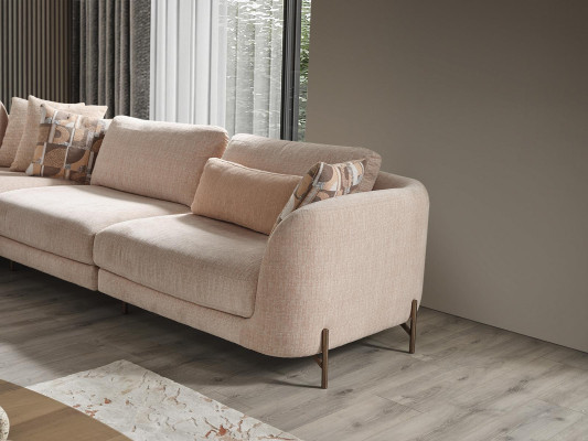 Wohnzimmer Set Ecksofa U-Form Möbel 2x Beistelltisch Holz Modern Couchtisch