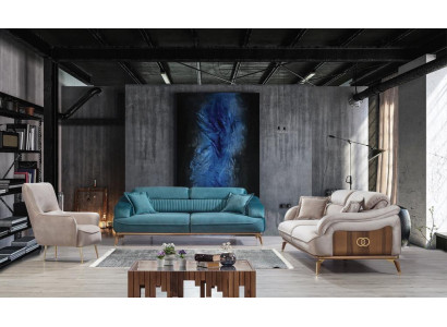 Luxus 2x Sofa Dreisitzer Wohnzimmer Set Sessel Polster Einrichtung Möbel Neu