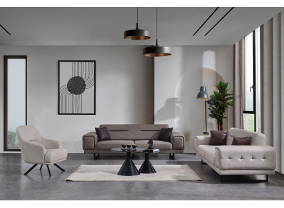 Wohnzimmer Sofas Komplett Luxus 2x Dreisitzer Sofa Modern Sessel Einrichtung