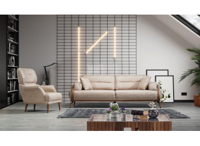 Sofa Garnitur 2tlg Wohnzimmer Sofa Dreisitzer Designer Sessel Luxus Polstermöbel