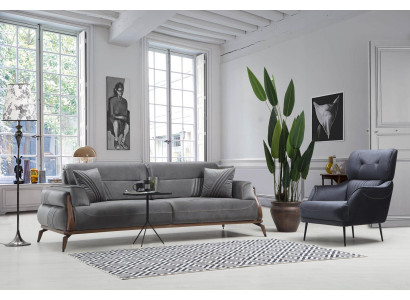 Luxus Polstermöbel Sofa Dreisitzer Sessel Wohnzimmer Polstersofas Designer