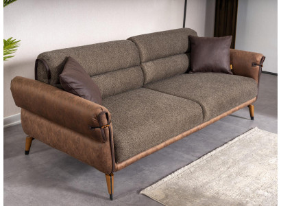 Braun Sofa Zweisitzer Wohnzimmer Polstermöbel Couch Neu Einrichtung