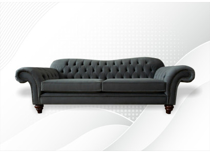 XXL Chesterfield Sofa 4 Sitzer Couch Polster Sitz Garnitur Leder Textil