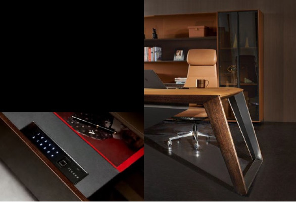 Designer Büro Arbeit Zimmer Set Sessel Eckschreibtisch Komplett Set