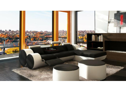 DESIGNER LEDERSOFA GARNITUR ECKCOUCH LEDER ECKSOFA WOHNLANDSCHAFT LEDERCOUCH