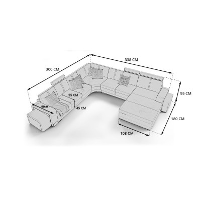 Ledersofa Couch Wohnlandschaft Ecksofa Eck Garnitur Design Modern Sofa