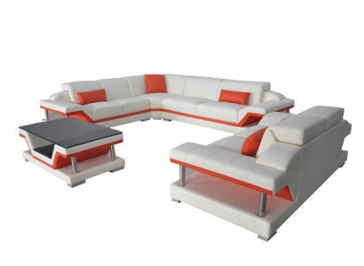 Leder Eck Sofa Garnitur Sofas Couchen Polster Wohnlandschaft Luxus Ecke