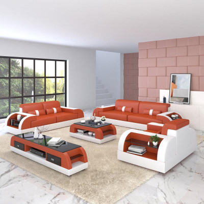 Sofagarnitur Couch Polster Sofa 3+1 Komplett Set Garnituren Design Leder 2tlg.