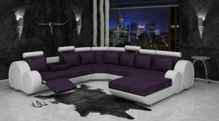 Textil Sofa Mit USB XXL Wohnlandschaft Stoff Couch Big Sofa Polster Ecksofa Neu