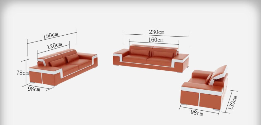Sofagarnitur 3+3 Sitzer Leder Sofa Couch Polster Garnitur Sofagarnitur