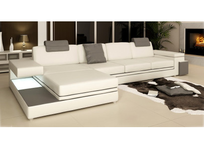 Ecksofa Garnitur Sofa Polster Couch Wohnlandschaft Sitz Eck Textil Leder