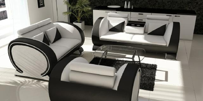 Sofagarnitur Ledersofa Sofa Couch Polster Leder Garnitur Couchen Sofas 3+2+1