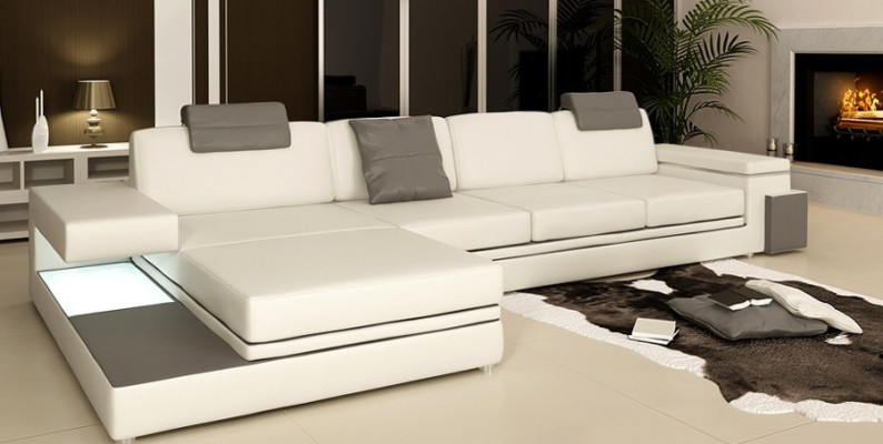 Design Ledersofa Sofa Couch Polster Wohnlandschaft Eck Garnitur Ecke