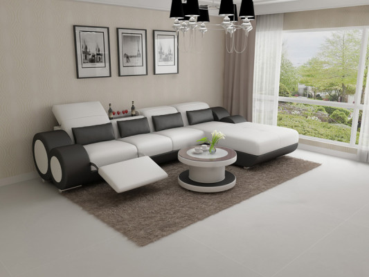 Ledersofa Couch Sofagarnitur Neu Ecksofa Eck Garnitur Design Modern Sofa G8035H