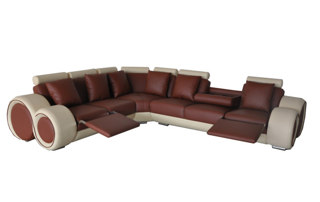 Design Leder Polster XXL Sitz Zimmer Sofa Couch Designer Eck Garnitur