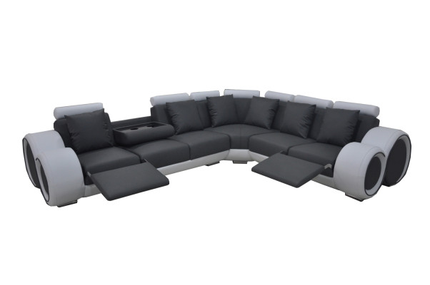 Design Leder Polster XXL Sitz Zimmer Sofa Couch Designer Eck Garnitur