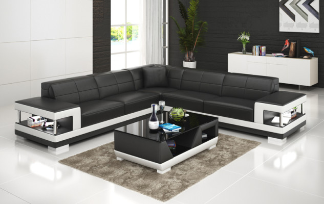 Ledersofa Couch Wohnlandschaft Eck Modern Sofa Ecksofa Design Garnitur