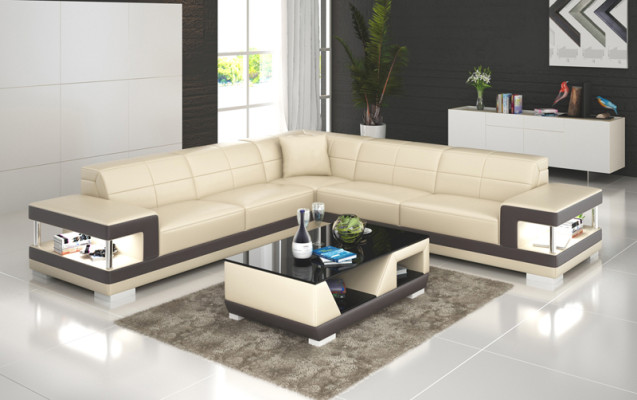 Ledersofa Couch Wohnlandschaft Eck Modern Sofa Ecksofa Design Garnitur