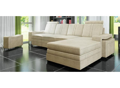 Ecksofa Textil Stoff Leder Polster Sofas Couch Garnitur Wohnlandschaft FRANCO L