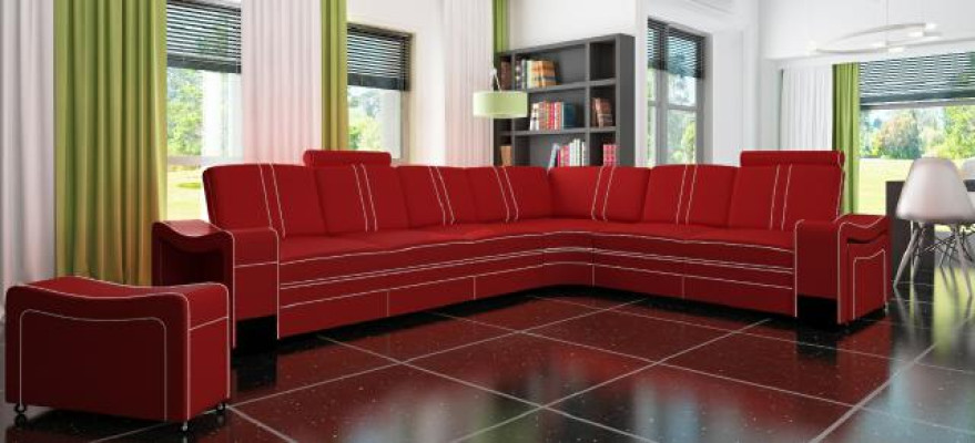 LEDERSOFA XXL WOHNLANDSCHAFT GARNITUR LEDER ECKCOUCH GARNITUR ECKSOFA POLSTER