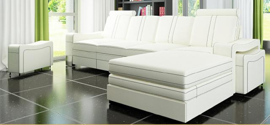 LEDERSOFA WOHNLANDSCHAFT ECKSOFA NEU GARNITUR SOFA XXL LEDERCOUCH LEDERECKSOFA !