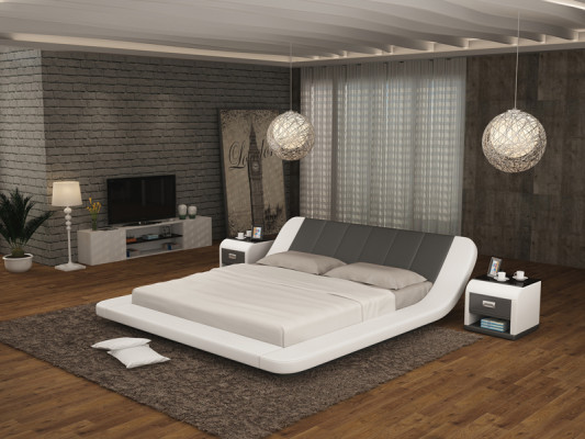 Leder Bett mit USB,Polster Betten Luxus Doppel Ehe 140/160/180 LB8826