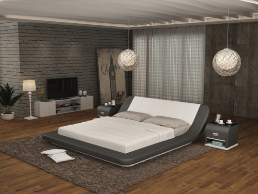 Leder Bett mit USB,Polster Betten Luxus Doppel Ehe 140/160/180 LB8826