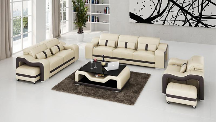 Design Sofagarnitur Couch Polster Sofas Leder Modern 3+1 Sitzer Komplett Set Neu