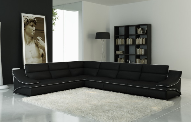 Ledersofa Couch Wohnlandschaft Ecksofa Eck Sofa Garnitur Design Modern