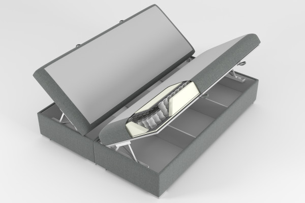 Boxspring Bett Hotel Luxus Betten Polster Funktion Kasten Beige Doppel 180x200