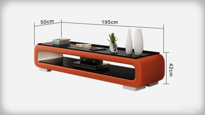 RTV TV Sideboard Dekor Leder Glas Tisch Fernseh Tisch Schrank Designer