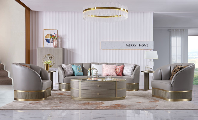 Sofagarnitur 4+2+2 Sitzer Wohnzimmer Polstermöbel Modernes Sofa Ledersofa Sofas