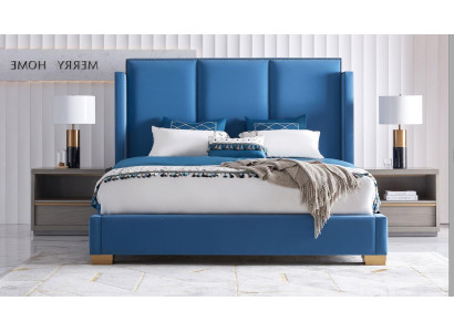 Bett Leder 2x Nachttisch 3 tlg. Schlafzimmer Set Möbel Moderne Luxus