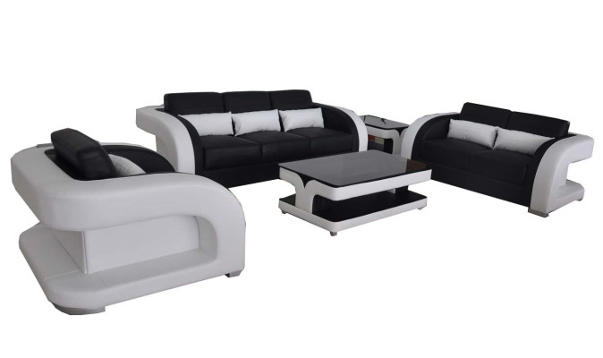 XXL Couch Leder Wohnlandschaft Garnitur Design Modern Sofa garnituren 3+2+1 Neu