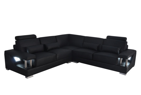 Ledersofa Couch Wohnlandschaft Eck Deko Garnitur Design Modern Sofa L-Form
