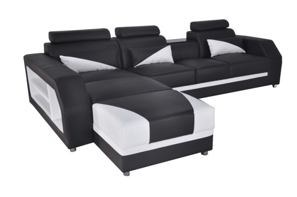 Design Leder Polster Sitz Zimmer Eck Wohn Sofa Couch Garnitur Designer