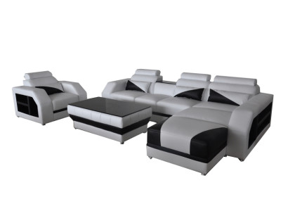 Leder Eck Sofa Garnitur Sofas Couchen Polster Wohnlandschaft Sessel Ecke